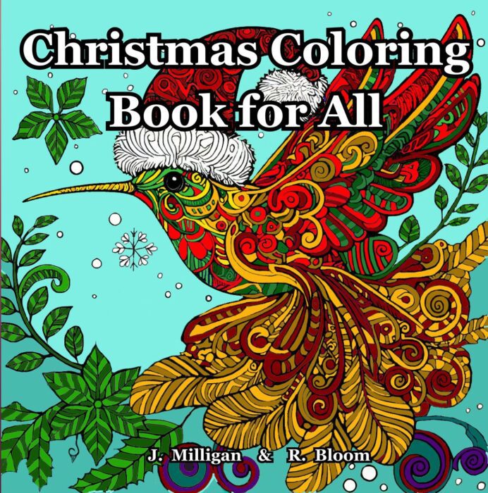Colorful Christmas-themed hummingbird