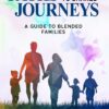 Colorful silhouette of a family walking in the grass.