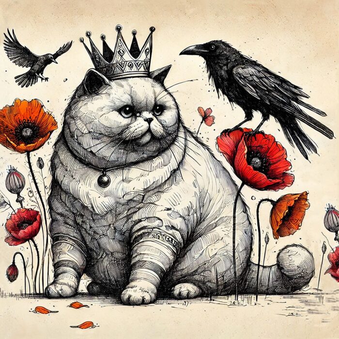 Big kitty wearing a crown.