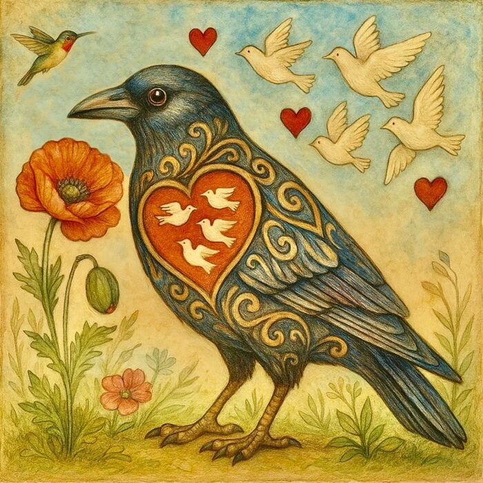 A crow hummingbird