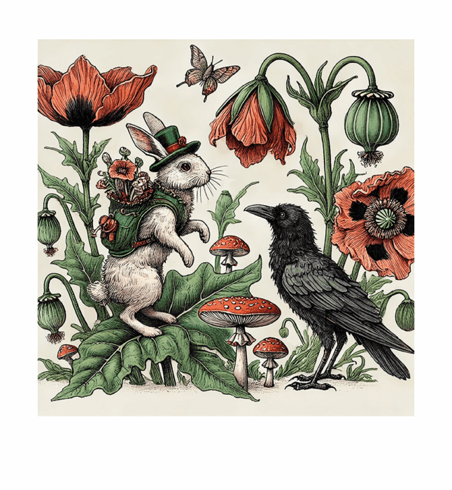 Bunny Hopper & Midgewidgen Crow Delight Together